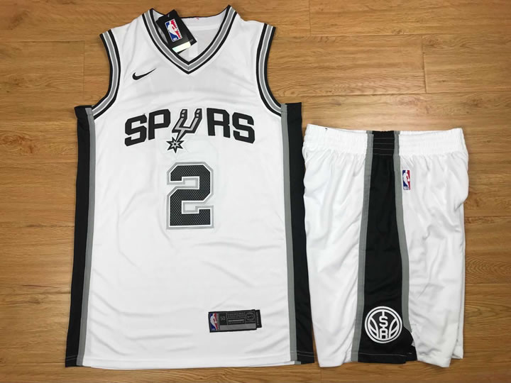 Nike San Antonio Spurs #2 Kawhi Leonard White Swingman Stitched NBA Jersey(With Shorts)
